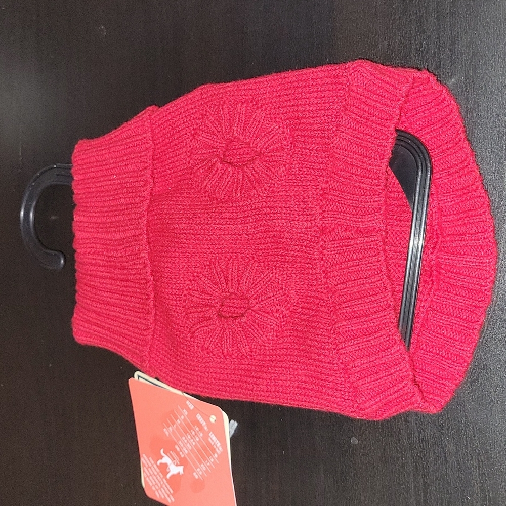 Red dog cardigan sweater